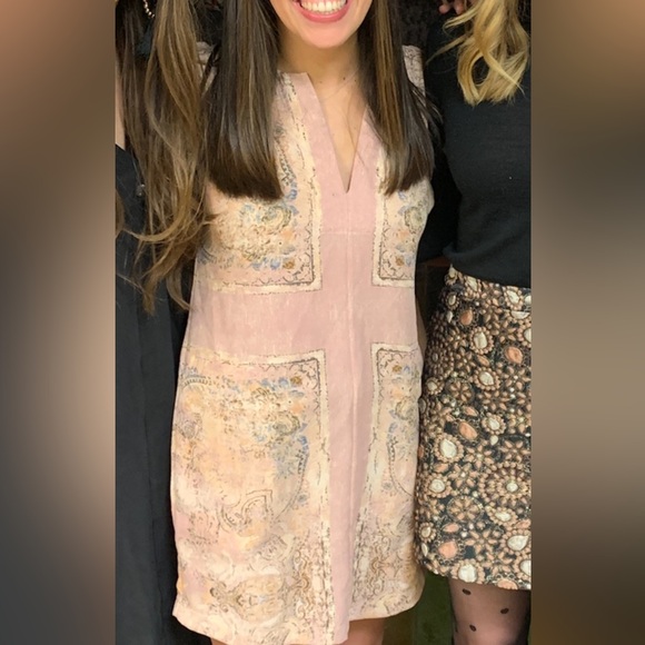 Pink Patterned Mini Dress - Picture 2 of 5